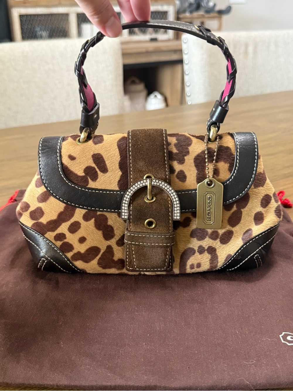 Coach Limited Edition Madison Ocelot Calf Hair Mini Handbag